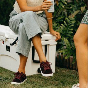 OluKai Velvet lace-up Sneakers w/ Drop heel option